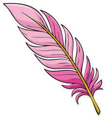 Fototapeta premium Elegant Pink Feather Illustration Detailed Plume Graphic Design Element