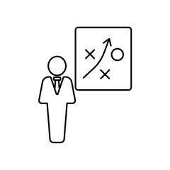 strategy icon outline editable stroke line drawing eps.