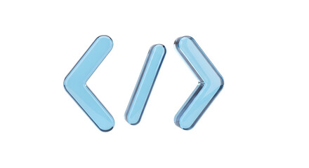 minimal cyan left and right angle brackets with central slash — ideal for code, development, programming, markup, developer tools, code blocks, APIs, or technical documentation icons.


