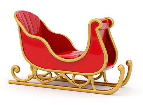 trineo navide&ntilde;o, papa noel, transporte, mobiliario, sofas, silla, trineo, decoraciones, cama, designio, madera, antique, 3d, ilustraci&oacute;n, acunar, viejo, de lujo, asiento, navidad