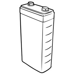 Linear power tool battery in black and white style for energy supply