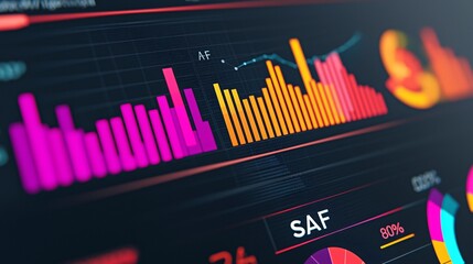 Futuristic digital dashboard showing hybrid SAF carbon reduction metrics.