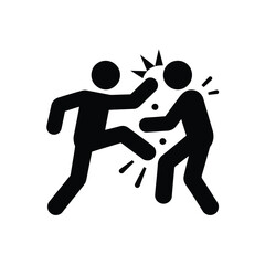Two figures fighting with kicks and punches