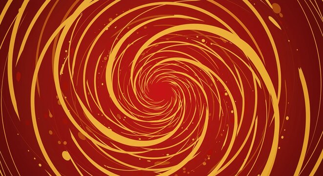 Abstract swirl background in red and gold spiral concentric circ - Powered by Adobe