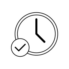 time icon outline editable stroke line drawing eps.