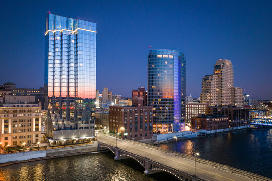 Evening in Downtown Grand Rapids Michigan