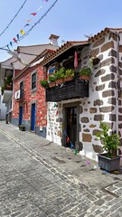 Fototapeta premium Streets and beautiful houses of the picturesque village of Santa Brigida. Gran Canaria, Canary Islands. Spain.