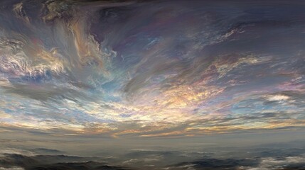 Dramatic sky sunrise panorama