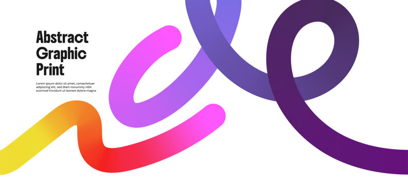 Rainbow curves and gradient ribbons twist with fun squiggles. Wavy doodles and playful strokes create a dynamic abstract flow ideal for banners, party graphics and bright Memphis inspired design.