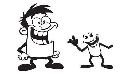 Get ready to smile with this cheerful cartoon duo offering playful fun, perfect for adding a lighthearted touch to any design project or creative endeavor