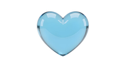 glossy translucent blue heart symbolizing favorites, likes, support, care, or saved items — suitable for like buttons, favorite lists, support indicators, and wellbeing visuals.

