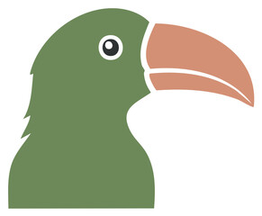 Naklejka premium Illustration of Toucan Bird with Large Beak, Isolated Vector Silhouette