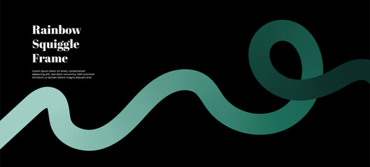 Obraz premium Groovy rainbow ribbons and swirling doodles mix with gradient curls. Dynamic lines and playful loops create a vivid abstract background perfect for summer posters and colorful creative illustrations.