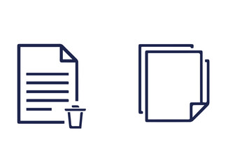 Digital icons of documents, one with a trash can, representing data management and deletion.