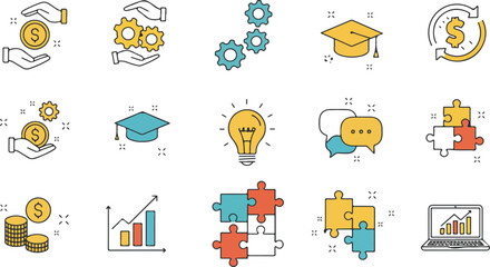 Naklejka premium Business education finance technology growth strategy