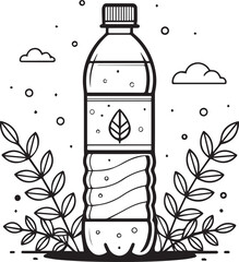 Vector illustration of a milk bottle glass container drink design icon, food object label art