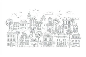 Obraz premium Charming Town Illustration