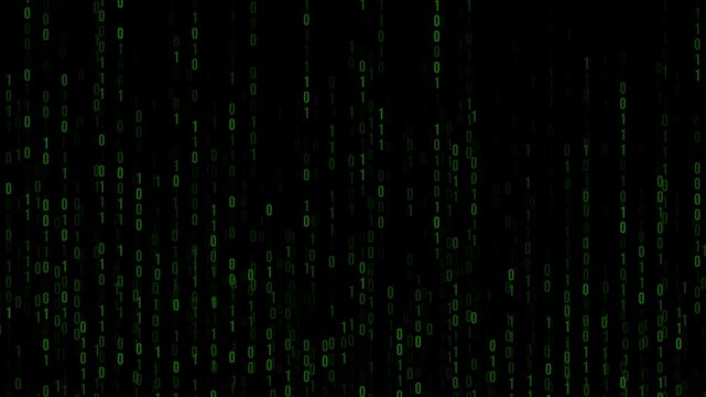 Abstract Binary Code Network Animation in Motion