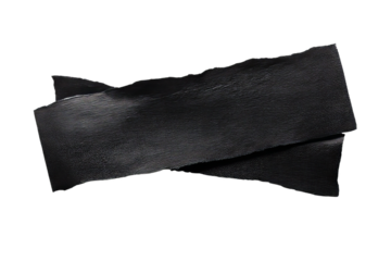 Torn Black Electrical Tape Pieces With Texture On Transparent Background Isolated Industrial