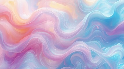 Obraz premium Abstract pastel swirls of pink blue purple and yellow paint