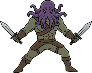 Tentacle Face Monster Warrior