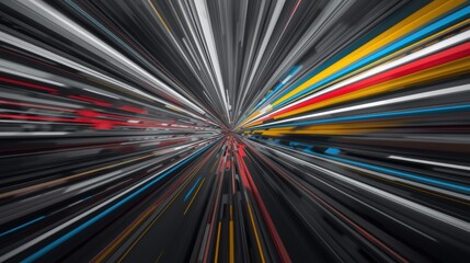 Abstract colorful light streaks and motion blur effect