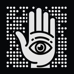 Braille Day vector of an eye in a hand 