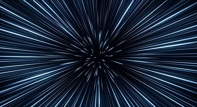 Abstract cosmic burst of light, hyperdrive warp speed light streaks background