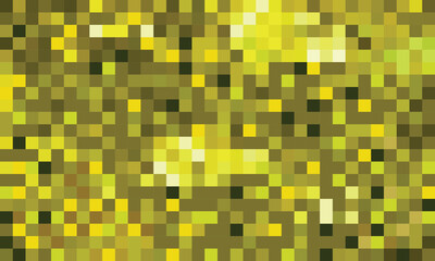 Pixel art background vector with abstract mosaic yellow color