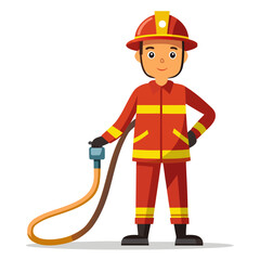 Firefighter with helmet