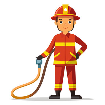 Firefighter with helmet