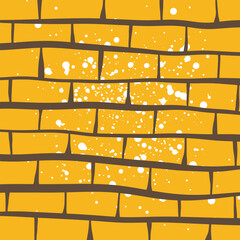 Grunge brick wall texture background. Hand drawn brick wall doodle graffiti. Vector illustration