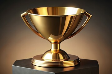 Golden trophy on a pedestal