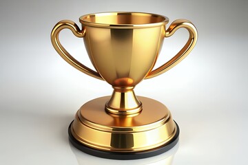 Shiny golden trophy award on a pedestal