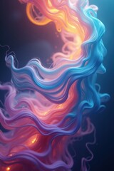 Obraz premium Vibrant swirling smoke and light abstract background