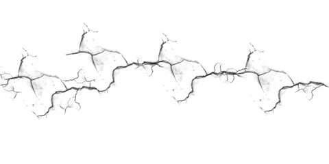 Abstract branched crack pattern texture element png illustration