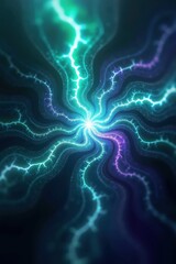 Obraz premium Abstract electric energy burst with blue and green lightning