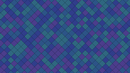 Intricate geometric pattern of interlocking diamonds in shades of blue and purple creating a vibrant mosaic.