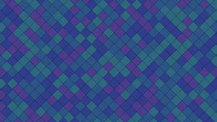 Abstract geometric pattern of interlocking rhombuses in shades of blue and purple.