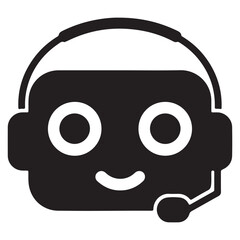 Friendly customer service robot with headset