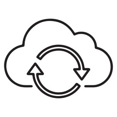 Cloud synchronization icon, data transfer concept