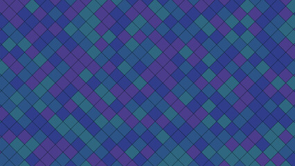 Seamless geometric pattern of interlocking diamonds in shades of blue and purple