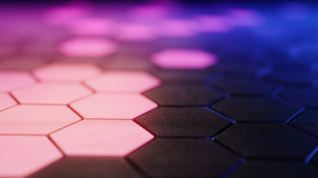 subtle hexagon grid, beveled light, futuristic but minimal, corporate technology backdrop