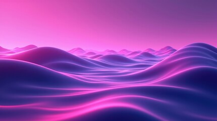Abstract pink and purple neon waves landscape background