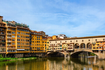 Ponte Vecchio bridge over Arno river in Florence, Italy