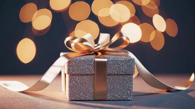 Festive gift box display cozy home environment holiday decoration warm atmosphere