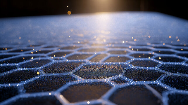 subtle hexagon grid, beveled light, futuristic but minimal, corporate technology backdrop