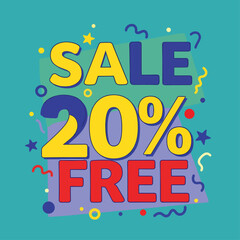 Special offer up to 20 percent off, abstract sale offer vector, abstract 20% off template