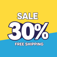 Sale banner, up to 30% off vector template. Sale offer price sign. Special offer symbol. Discount promotion. Discount badge shape. Vector design