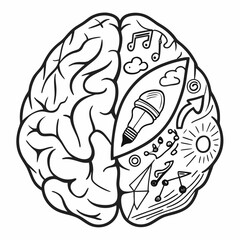 Brainstorming Creativity Unleashed: Visualizing Ideas, Innovation, and Inspiration in a Minimalist Design, a Mental Powerhouse for Creative Projects